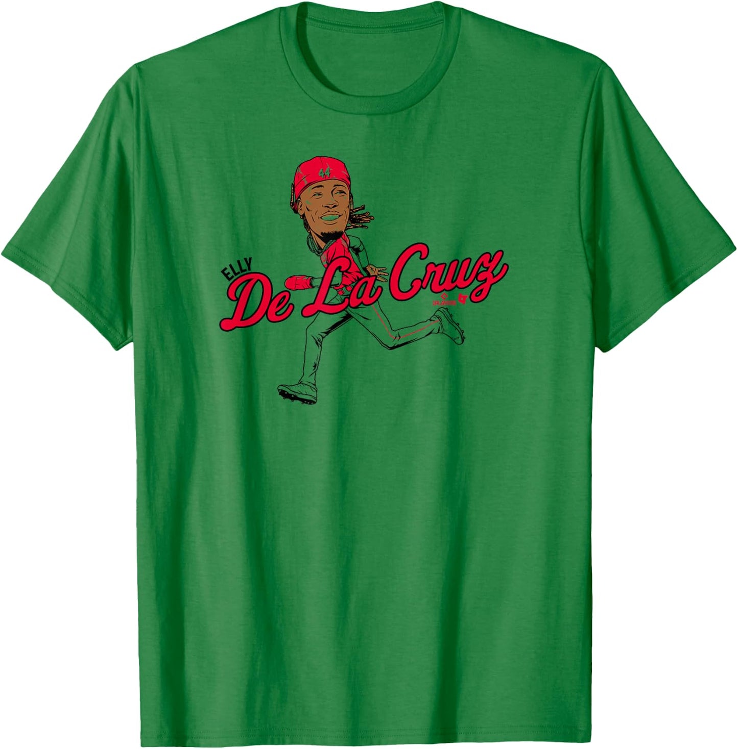 Elly De La Cruz - Caricature - Cincinnati Baseball T-Shirt - T-Shirt | Irish Green