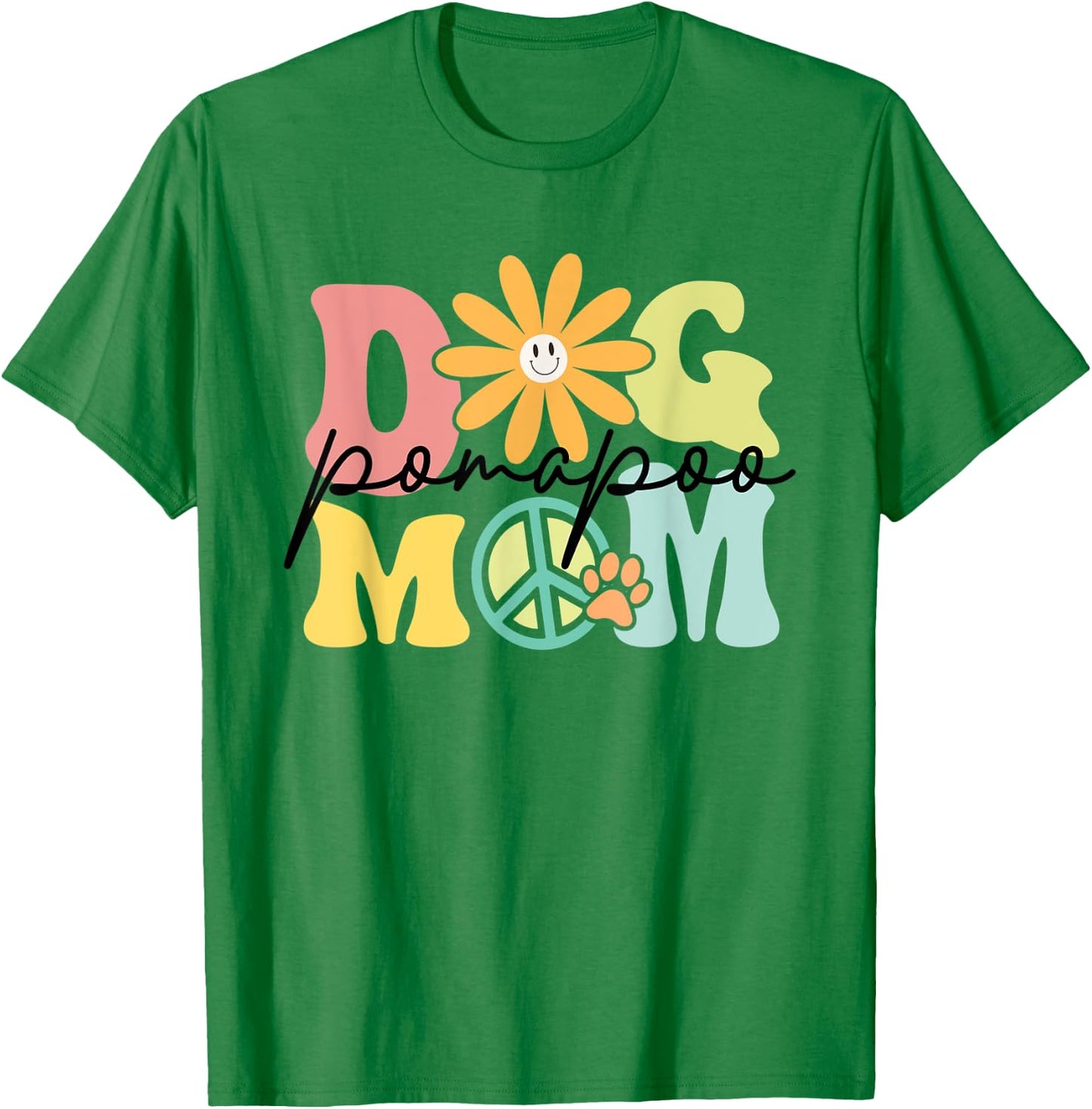 Pomapoo Groovy Dog Mom Women Pet Lover T-Shirt - T-Shirt | Irish Green