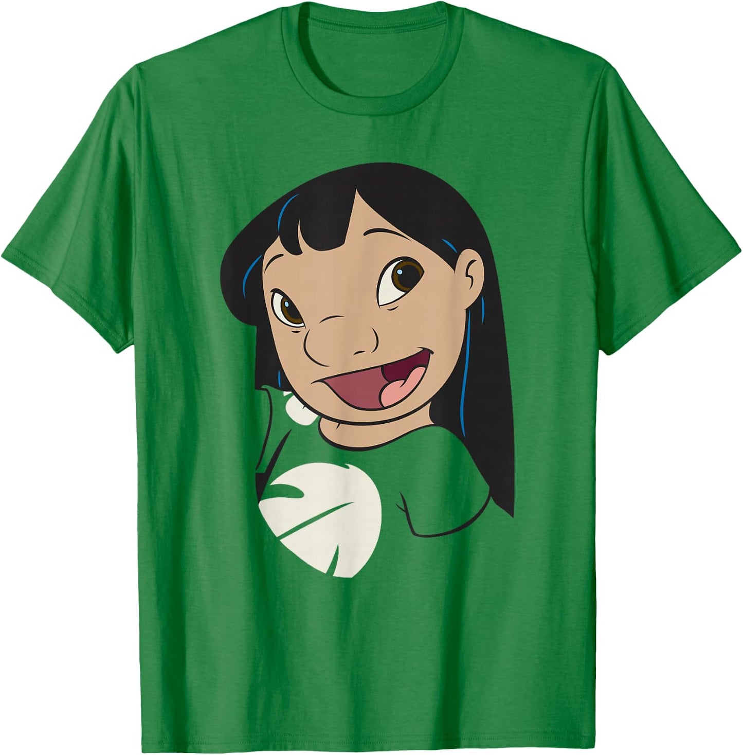 Disney Lilo & Stitch Lilo Big Face Red Shirt Smile T-Shirt - T-Shirt | Irish Green