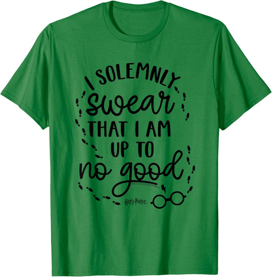 Harry Potter Up to No Good on White T-Shirt - T-Shirt | Irish Green