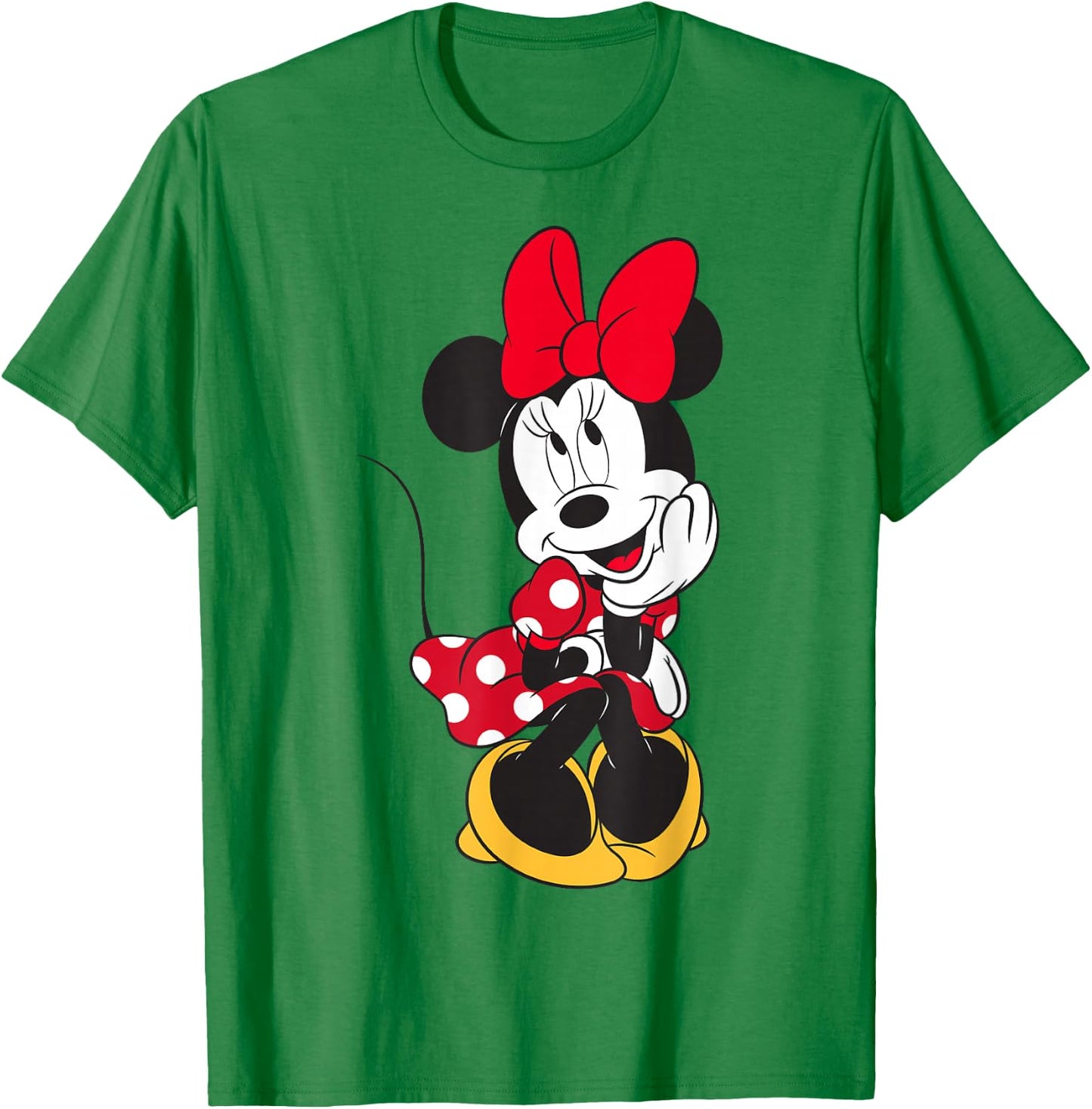 Disney Minnie Mouse Daydreaming Pose Cute Portrait T-Shirt - T-Shirt | Irish Green