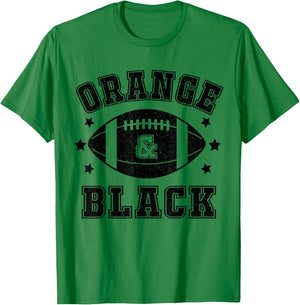 On Gameday Football We Wear Orange And Black School Spirit T-Shirt - T-Shirt | Irish Green