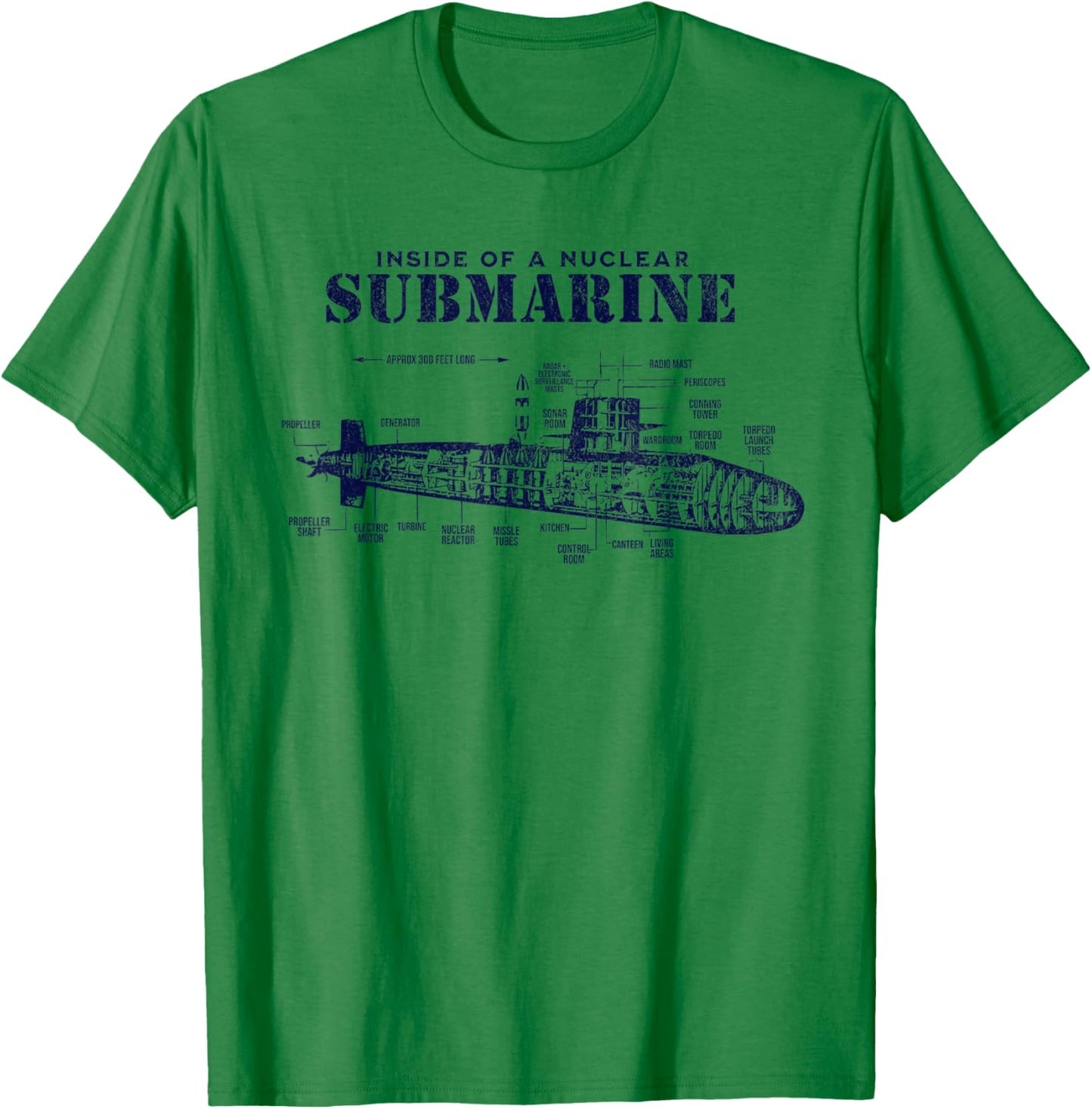 Inside of a Nuclear Submarine Military Technology Submarine T-Shirt - T-Shirt | Irish Green