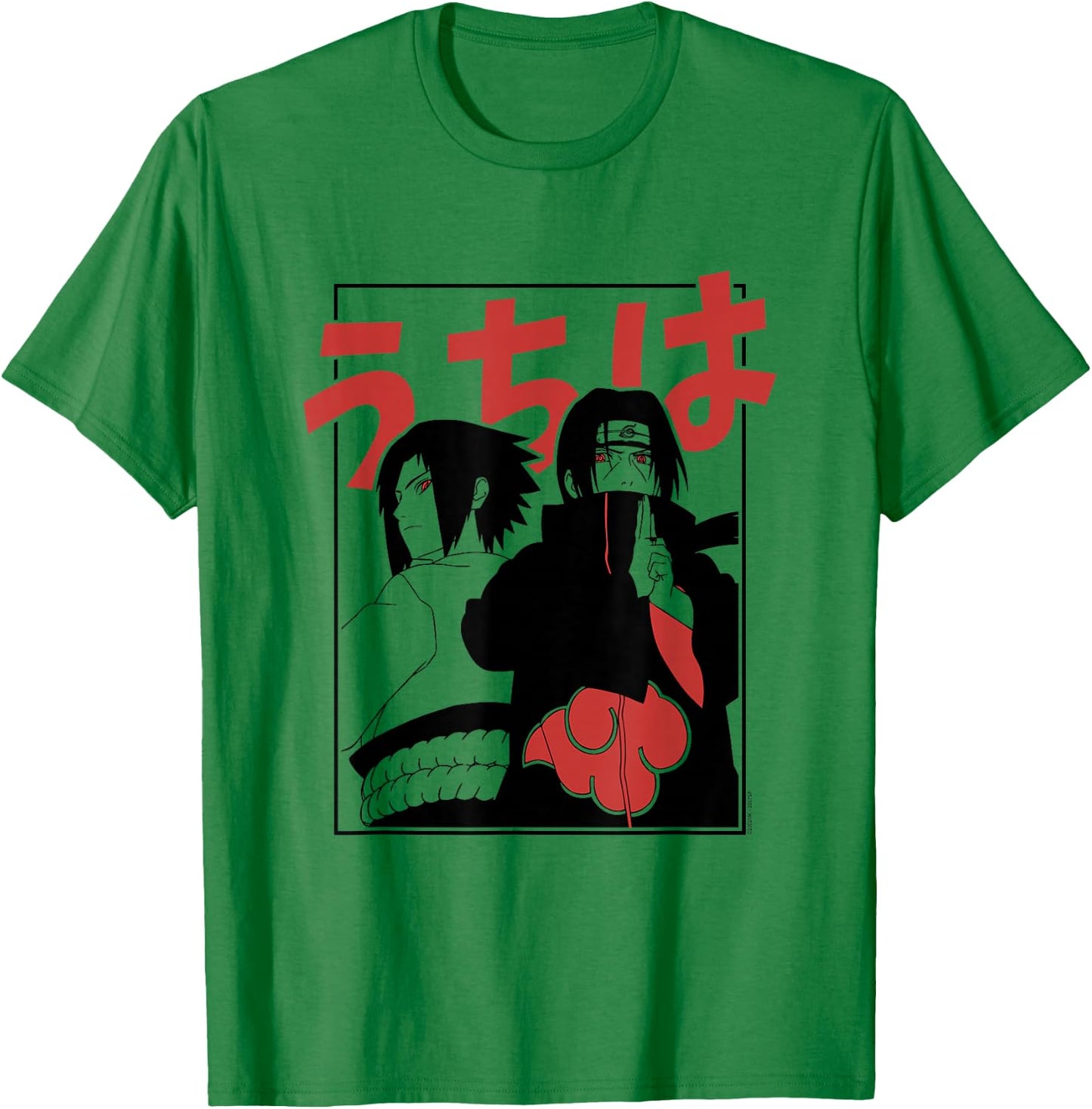 Naruto Shippuden Itachi & Sasuke Frame T-Shirt - T-Shirt | Irish Green