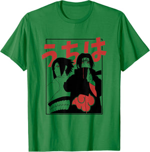 Naruto Shippuden Itachi & Sasuke Frame T-Shirt - T-Shirt | Irish Green