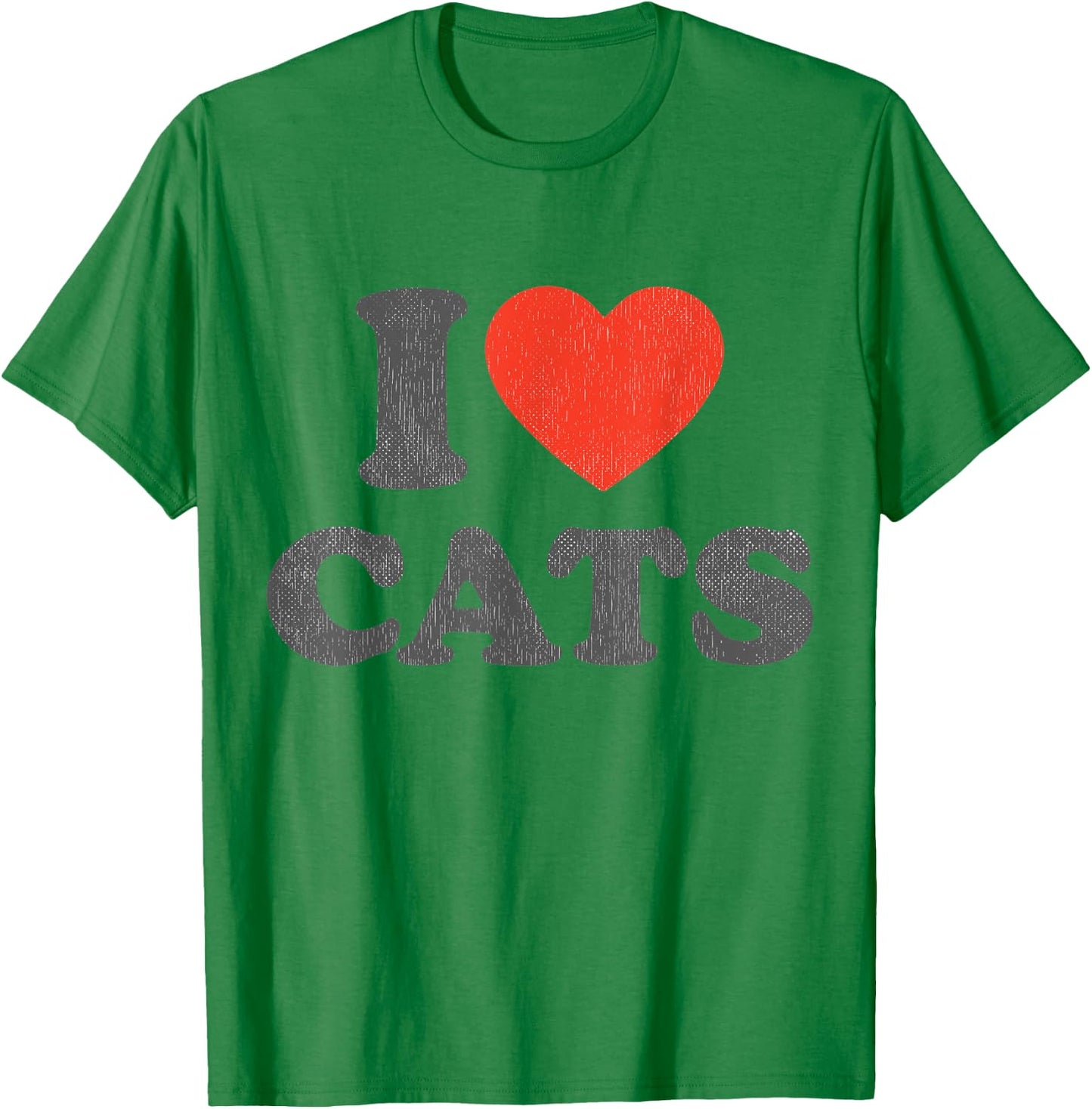 I Love Cats Outfit Red Heart Cat Owner I Heart Cats Men Women Kids T-Shirt - T-Shirt | Irish Green