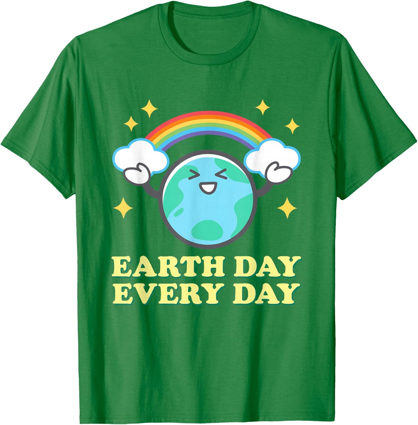 Earth Day Every Day Rainbow Globe Save the Planet Men Women T-Shirt - T-Shirt | Irish Green