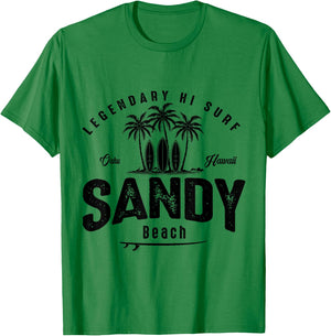 Sandy Beach Oahu Hawaii SIMPLE SURF BEACH Women Girls Kids T-Shirt - T-Shirt | Irish Green