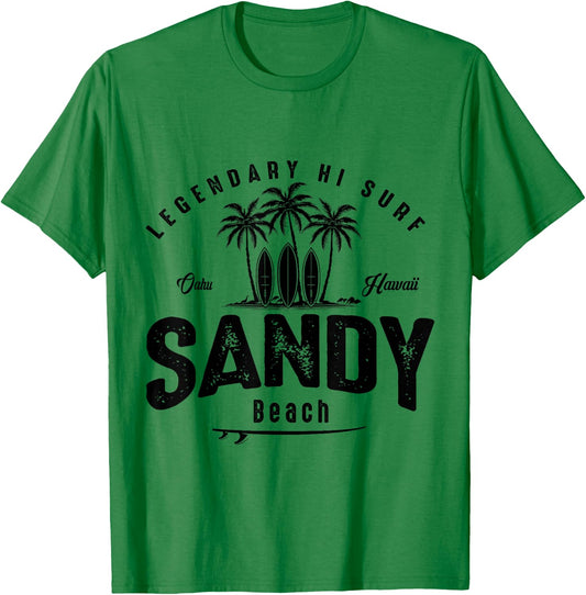 Sandy Beach Oahu Hawaii SIMPLE SURF BEACH Women Girls Kids T-Shirt - T-Shirt | Irish Green