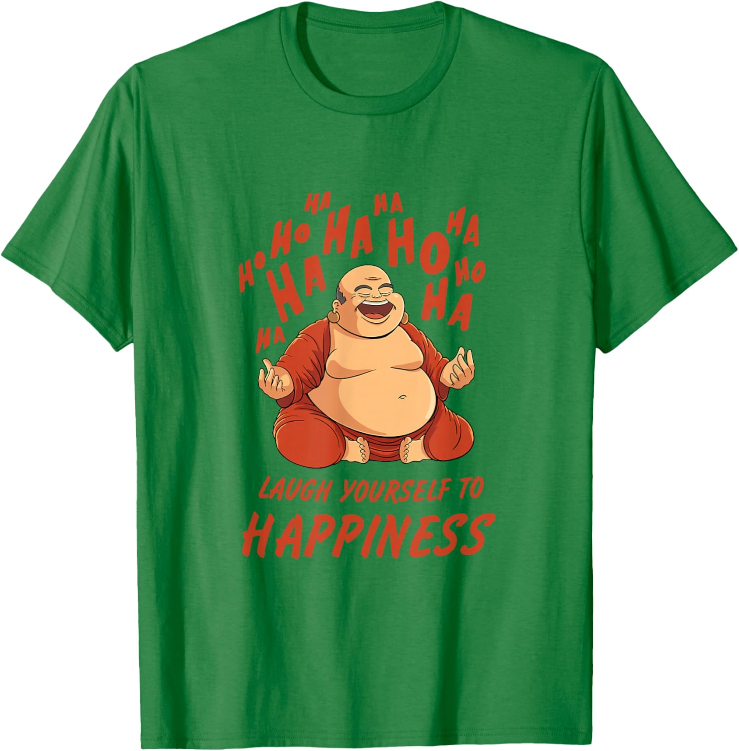 Laughing Meditation Buddha Design for Laughter Yoga Training T-Shirt - T-Shirt | Irish Green