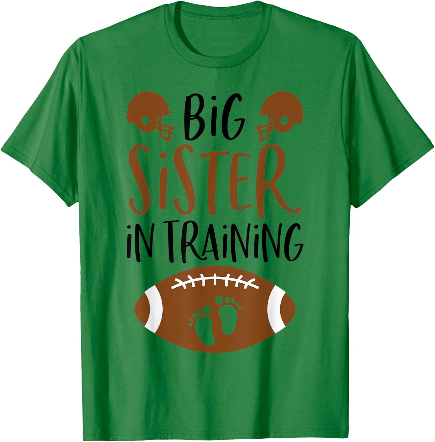 Big Sister in Training Fall Football Autumn Fall Pregnancy T-Shirt - T-Shirt | Irish Green