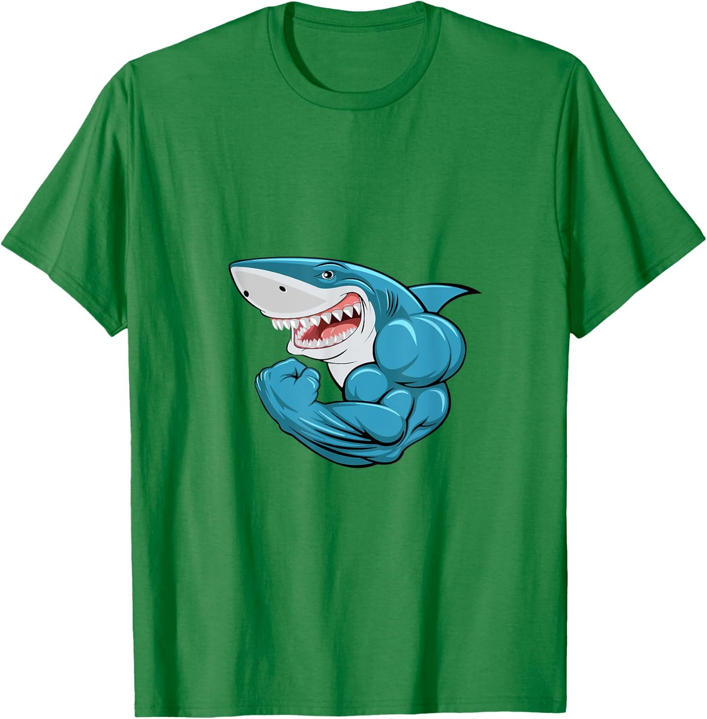 Shark Bodybuilder Bicep Flex T-Shirt - T-Shirt | Irish Green