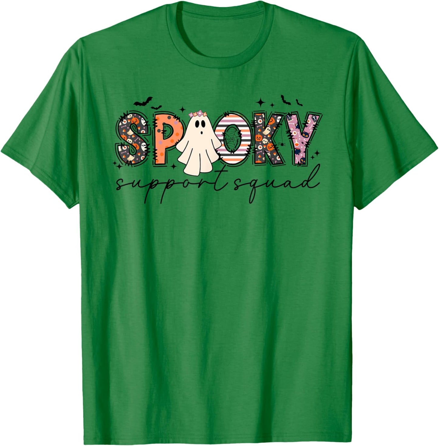 Spooky Support Squad Halloween School Office Staff Employees T-Shirt - T-Shirt | Irish Green