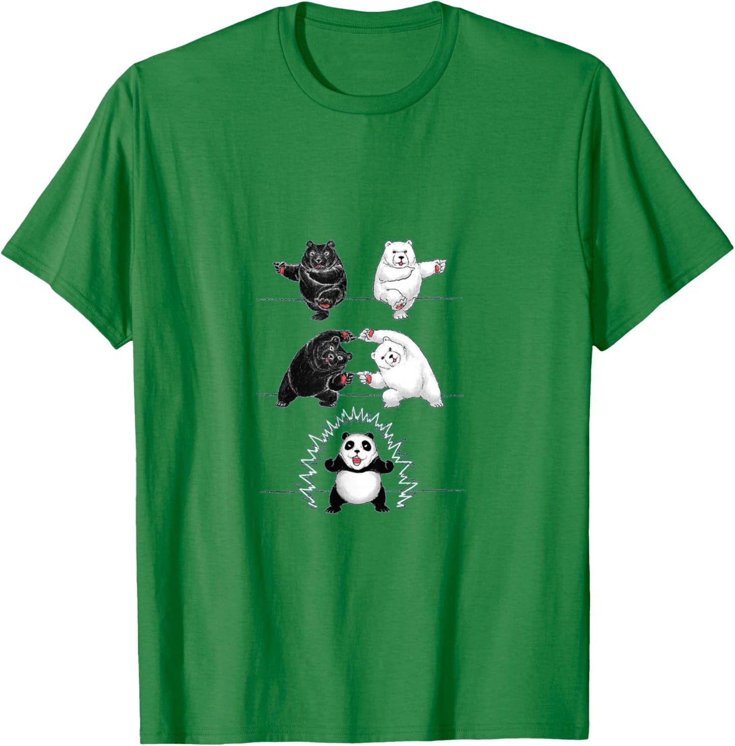 Panda Bear Giant Panda Fusion Dance Polar White Back Merge T-Shirt - T-Shirt | Irish Green