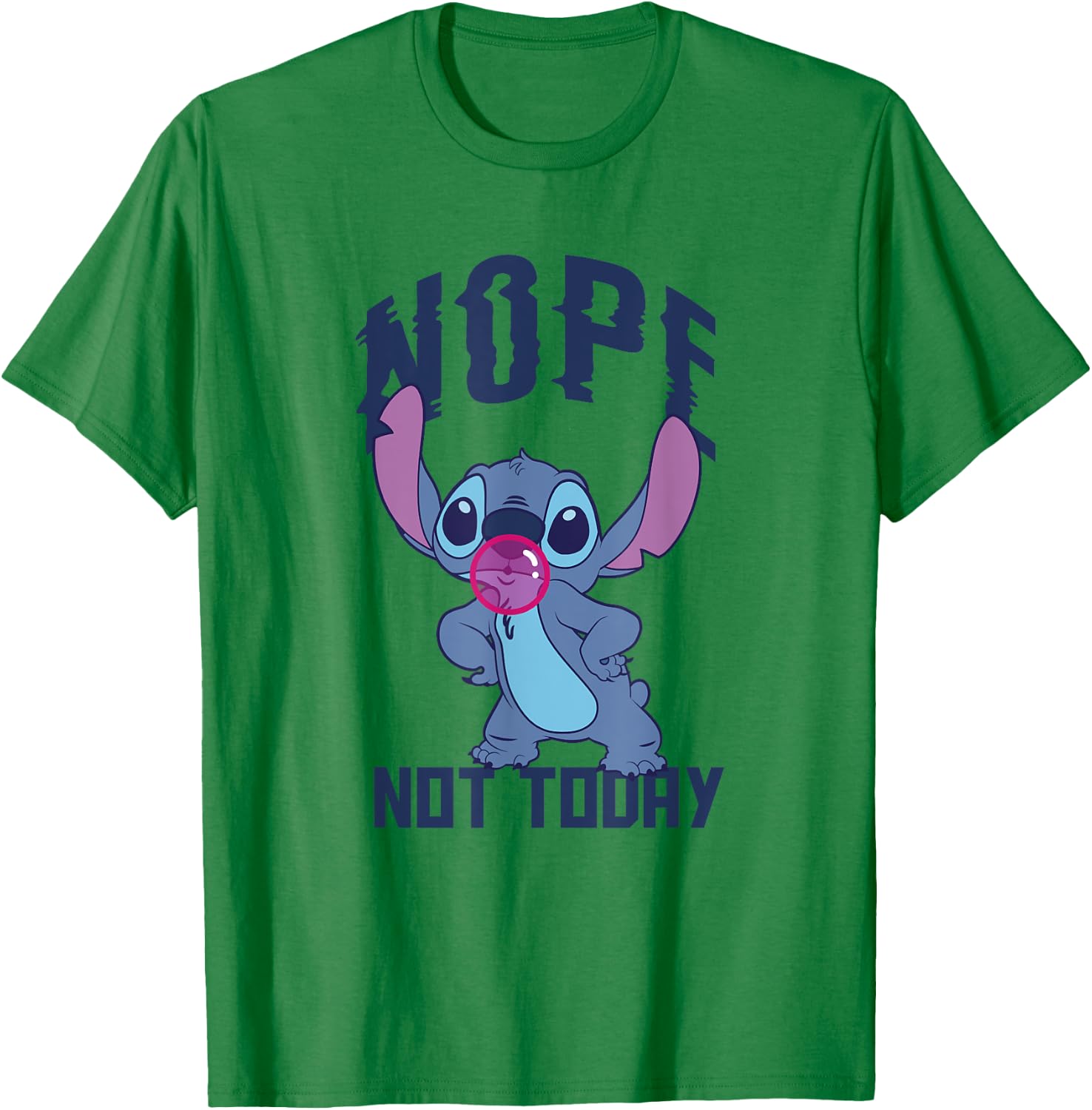 Disney Lilo & Stitch Nope Not Today Sassy Pose Chest Logo T-Shirt - T-Shirt | Irish Green