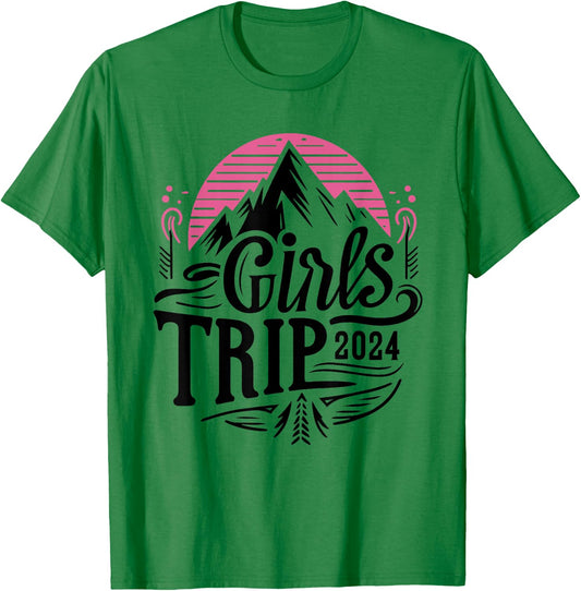 Girls Trip 2024 Mountain Adventure Design T-Shirt - T-Shirt | Irish Green
