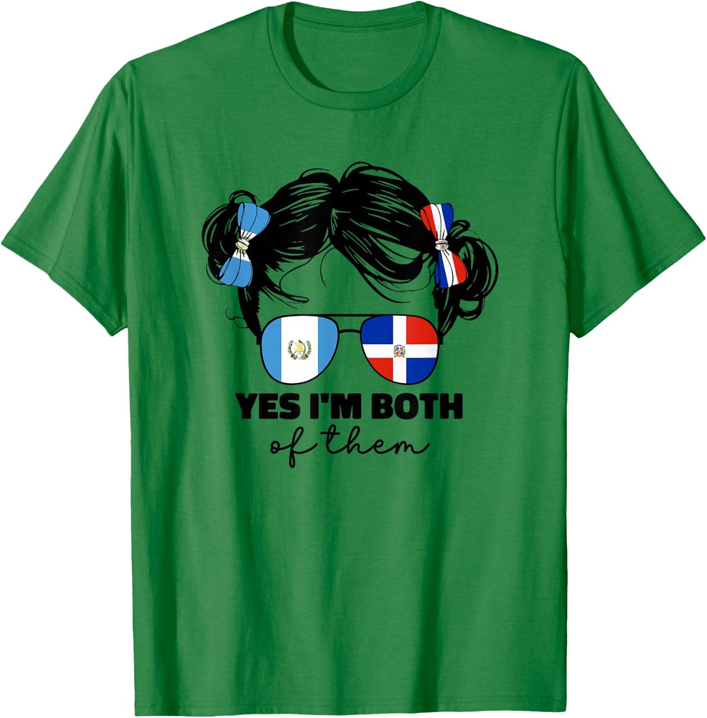 Half Dominican And Guatemalan Guatemala Flag Kids Girls Mix T-Shirt - T-Shirt | Irish Green