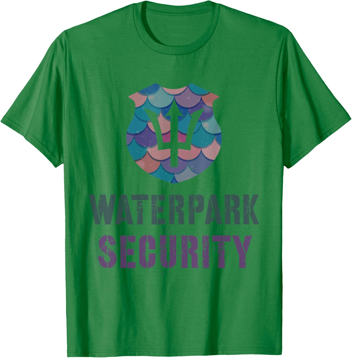 Funny WATERPARK SECURITY Water Theme Park Mermaid Patrol Dad T-Shirt - T-Shirt | Irish Green