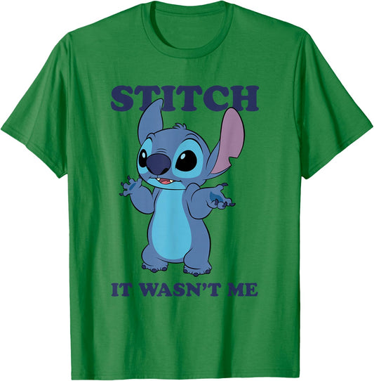 Disney Lilo & Stitch It Wasn't Me Innocent Looking Stitch T-Shirt - T-Shirt | Irish Green