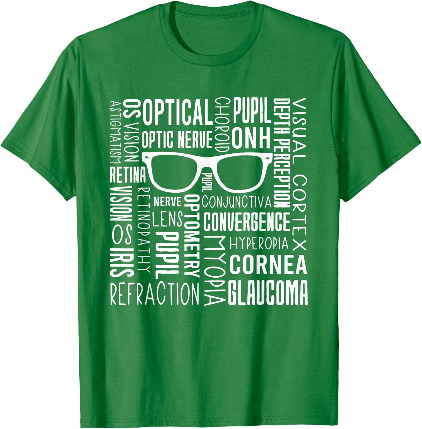 Optometry Ophthalmology WordArt Eye Doctor Surgeon Optician T-Shirt - T-Shirt | Irish Green