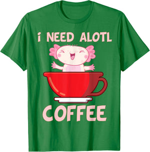 i need axolotl coffee funny axolotl inside coffee Mug T-Shirt - T-Shirt | Irish Green