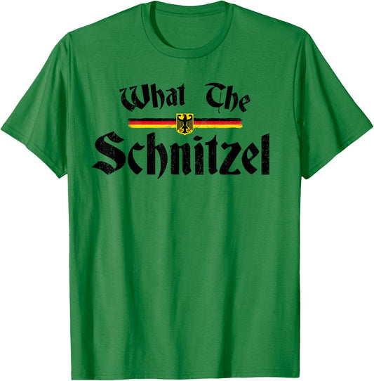 Funny Oktoberfest Beer Lover What The Schnitzel German T-Shirt - T-Shirt | Irish Green