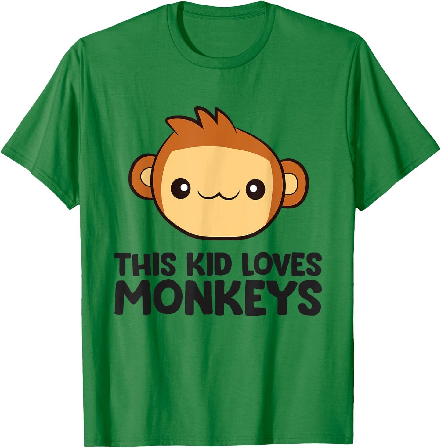 Monkey Love Children Boys Girls This Kid Loves Monkeys T-Shirt - T-Shirt | Irish Green