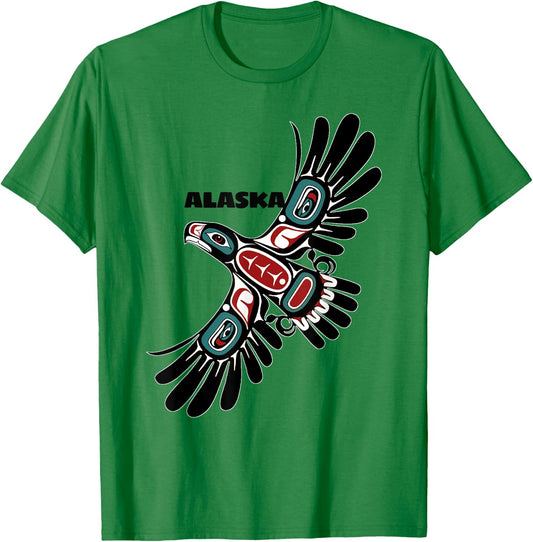 Alaska Native American Art Styles Eagle Tlingit Haida Indian T-Shirt - T-Shirt | Irish Green