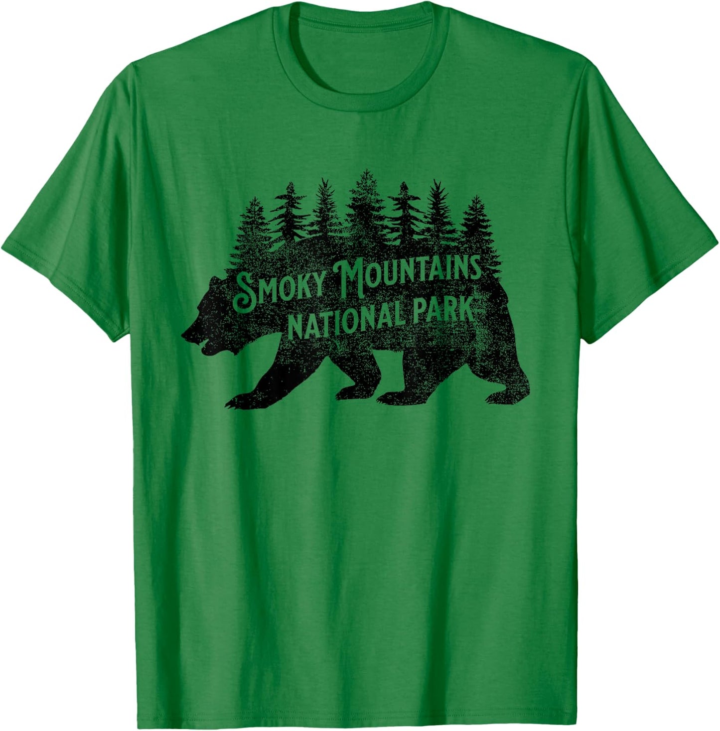 Great Smoky Mountains Tennessee Nature Bear Hiking Outdoors T-Shirt - T-Shirt | Irish Green