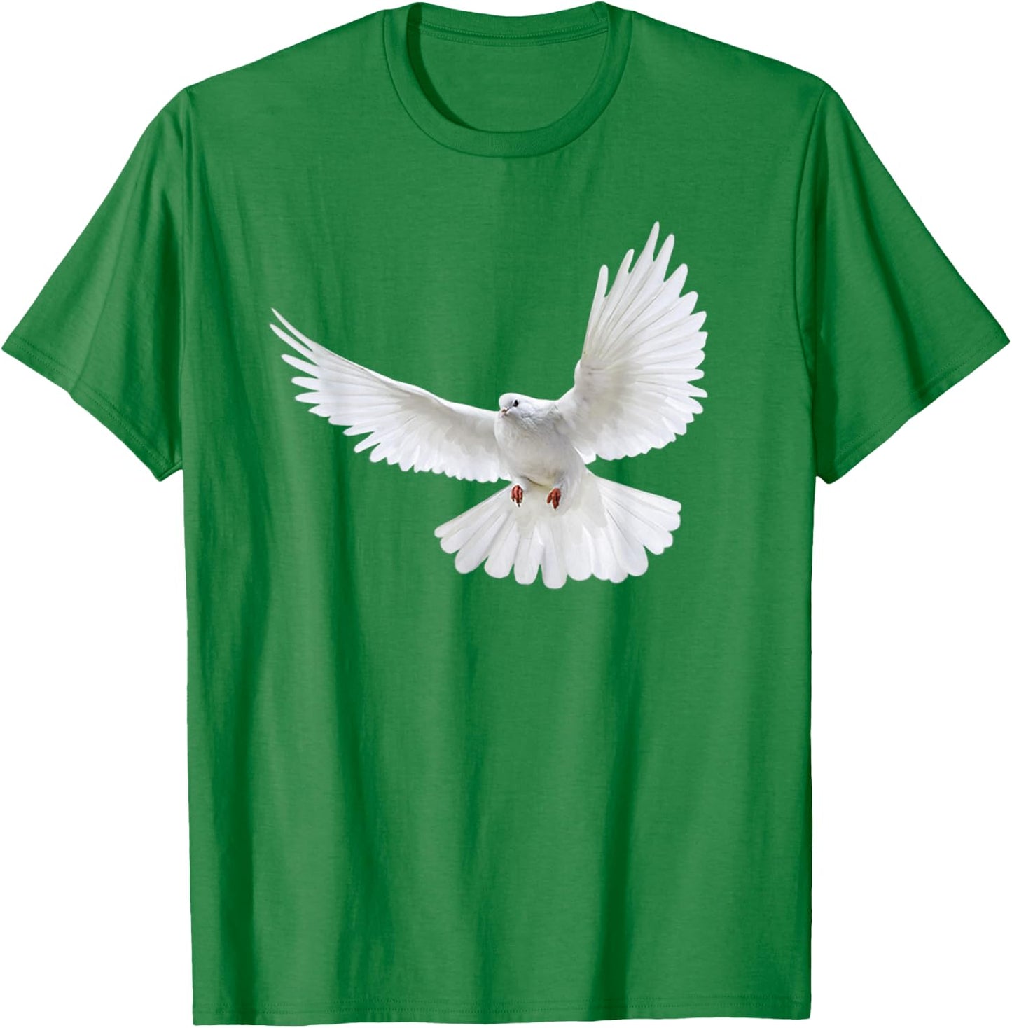 Beautiful Flying Peaceful White Dove Photo Silhouette T-Shirt - T-Shirt | Irish Green