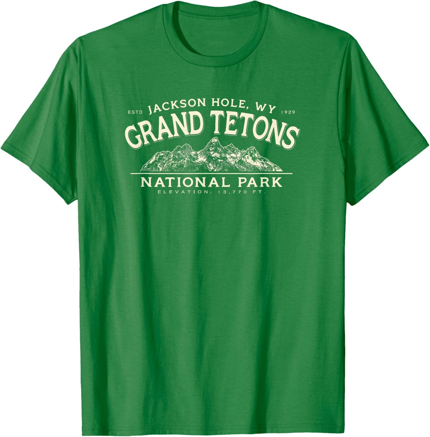 Grand Teton National Park Mountains Graphic T-Shirt - T-Shirt | Irish Green