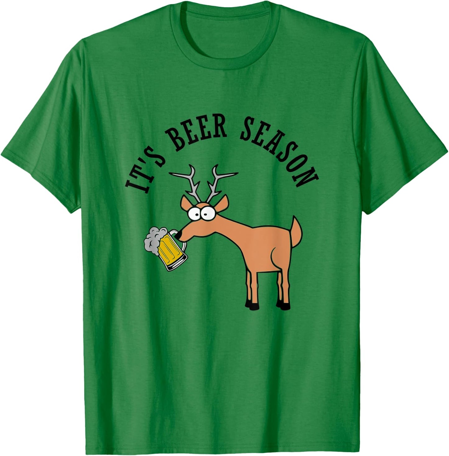 Its Beer Season and Deer Season Funny Hunting Pun Joke T-Shirt - T-Shirt | Irish Green