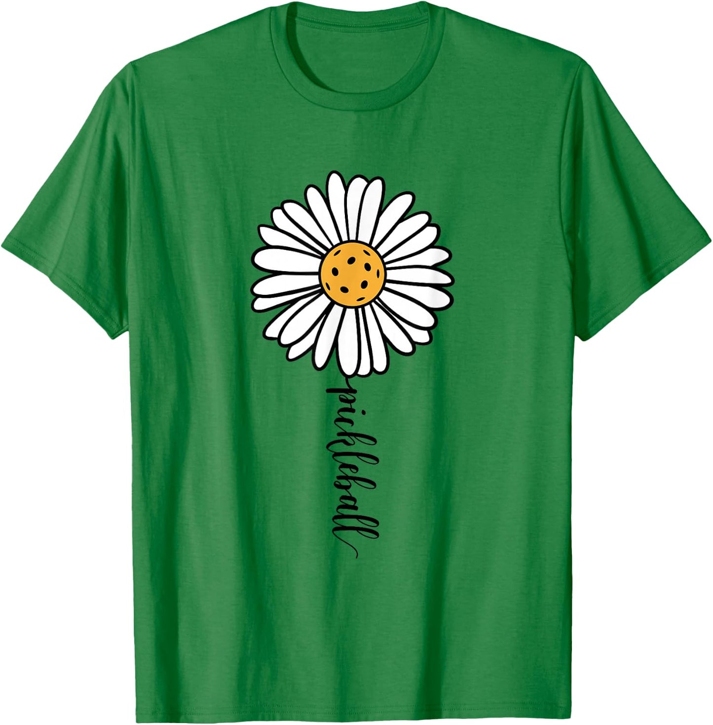 Pickleball Daisy Flower T-Shirt - T-Shirt | Irish Green