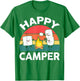 Funny Happy Camper Kids Boy Girl Toddler Marshmallow Camping T-Shirt - T-Shirt | Irish Green
