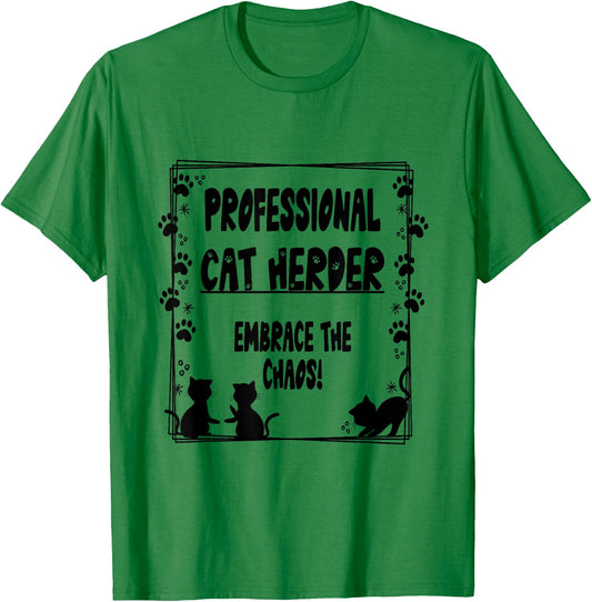 Professional Cat Herder Employee Managemen Graphic Design T-Shirt - T-Shirt | Irish Green