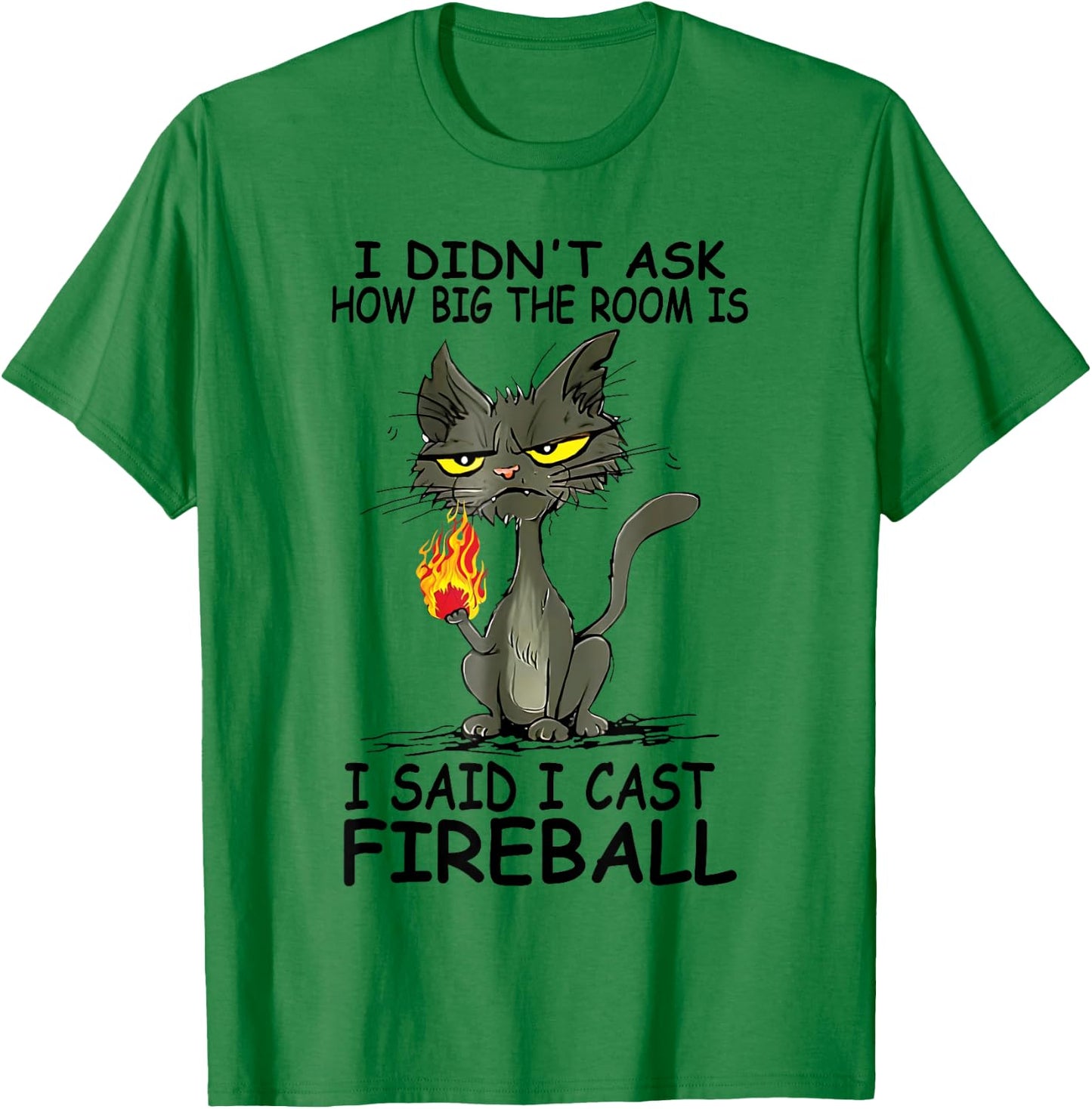 I Didn't Ask How Big The Rooms Is Said I Cast Fireballs Cat Women T-Shirt - T-Shirt | Irish Green