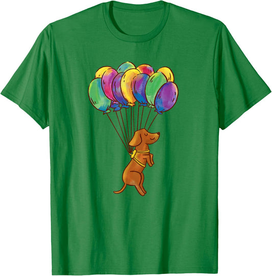 Dachshund Dog Balloons Pet T-Shirt - T-Shirt | Irish Green