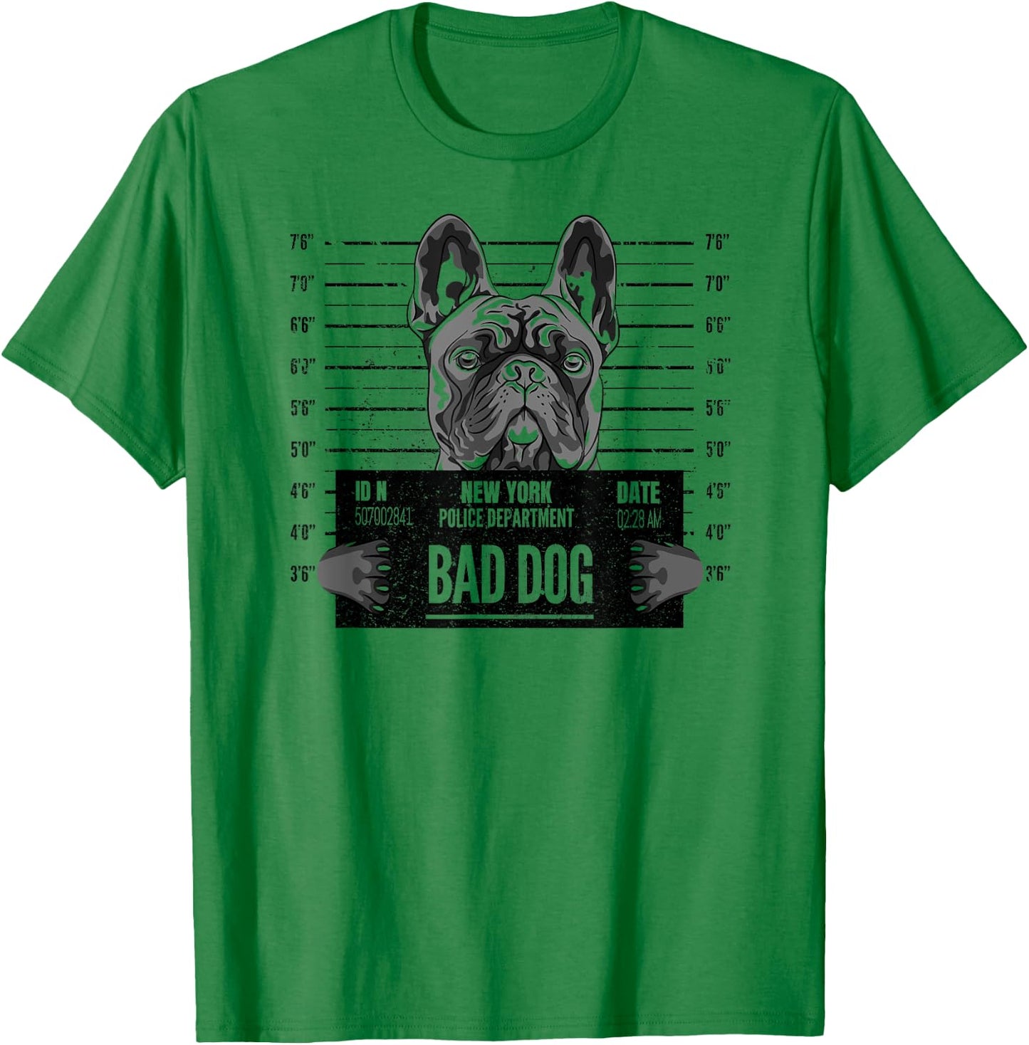 French Bulldog Bad Dog Jail Frenchie Dog Dad Frenchie Mom Women Girls Kids T-Shirt - T-Shirt | Irish Green