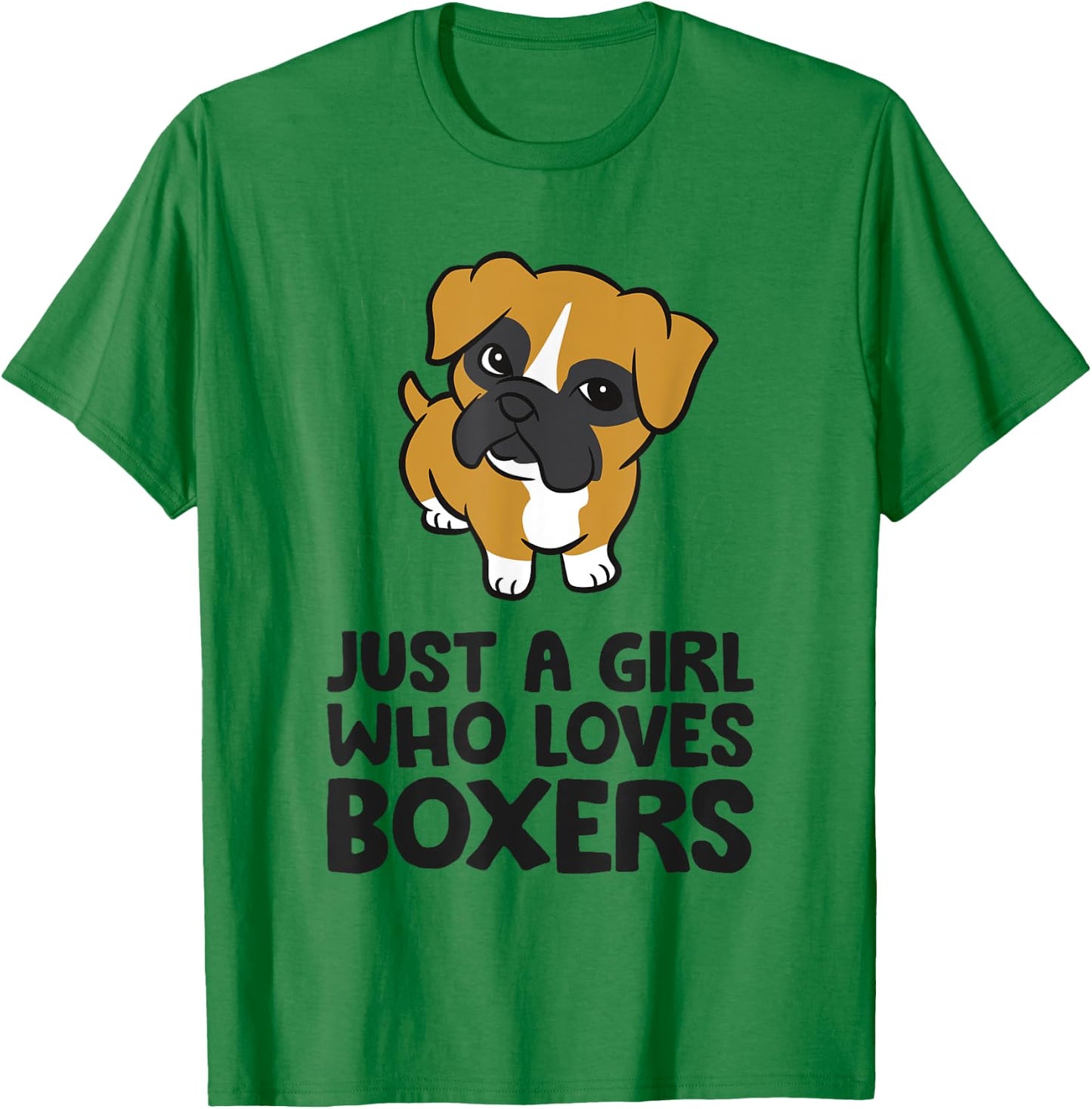 Just A Girl Who Loves Boxers T-Shirt - T-Shirt | Irish Green