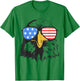 4th of July Bald Eagle in Sunglasses American Flag Freedom Kids Men T-Shirt - T-Shirt | Irish Green