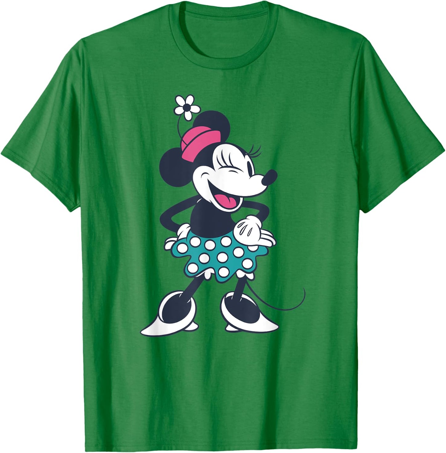 Amazon Essentials Disney Standing and Winking Retro Minnie T-Shirt - T-Shirt | Irish Green