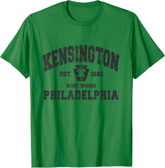 Kensington Philadelphia PA Neighborhood River Wards Philly T-Shirt - T-Shirt | Irish Green
