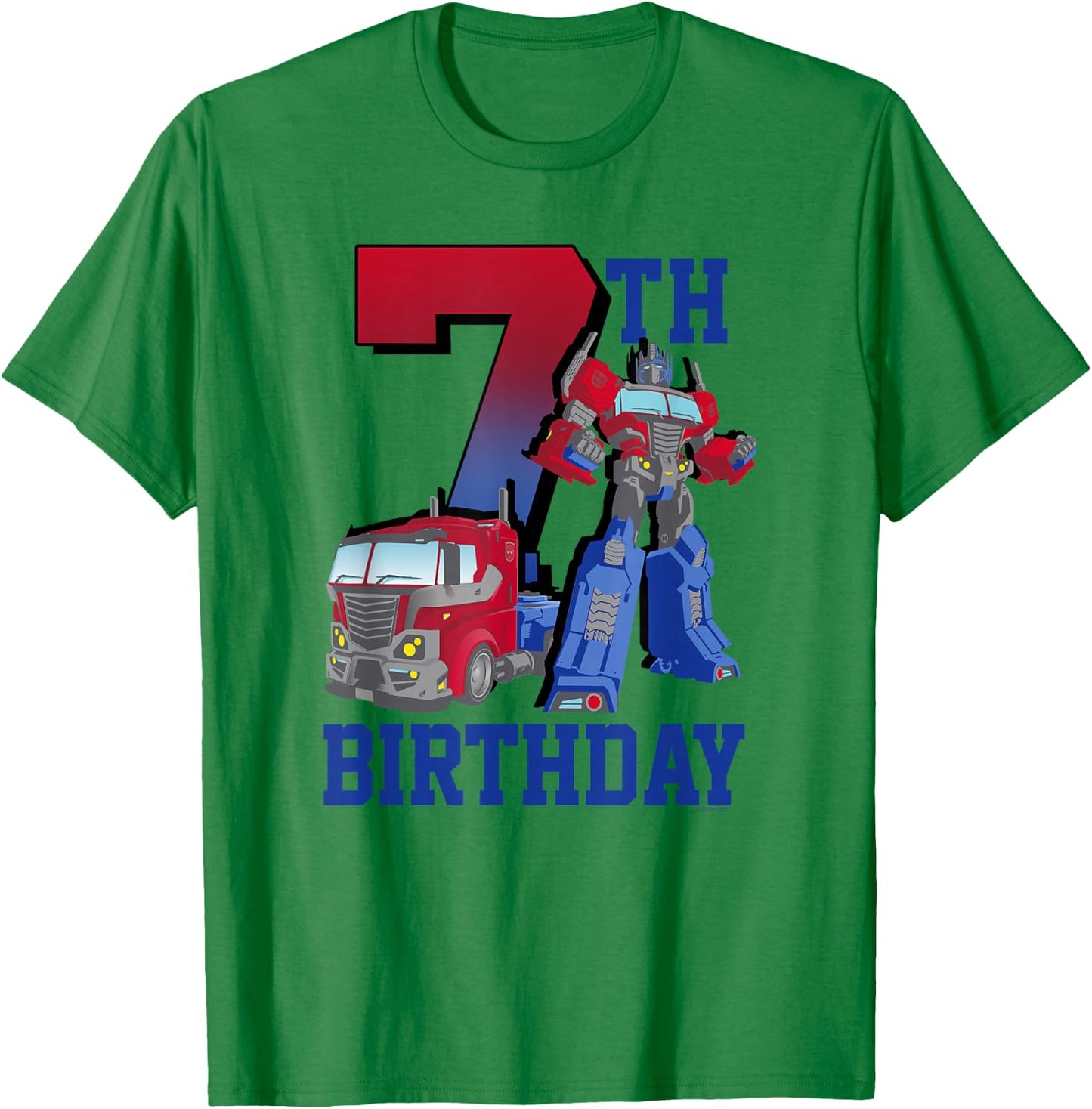 Transformers Optimus Prime 7th Birthday Gradient Fill Poster T-Shirt - T-Shirt | Irish Green
