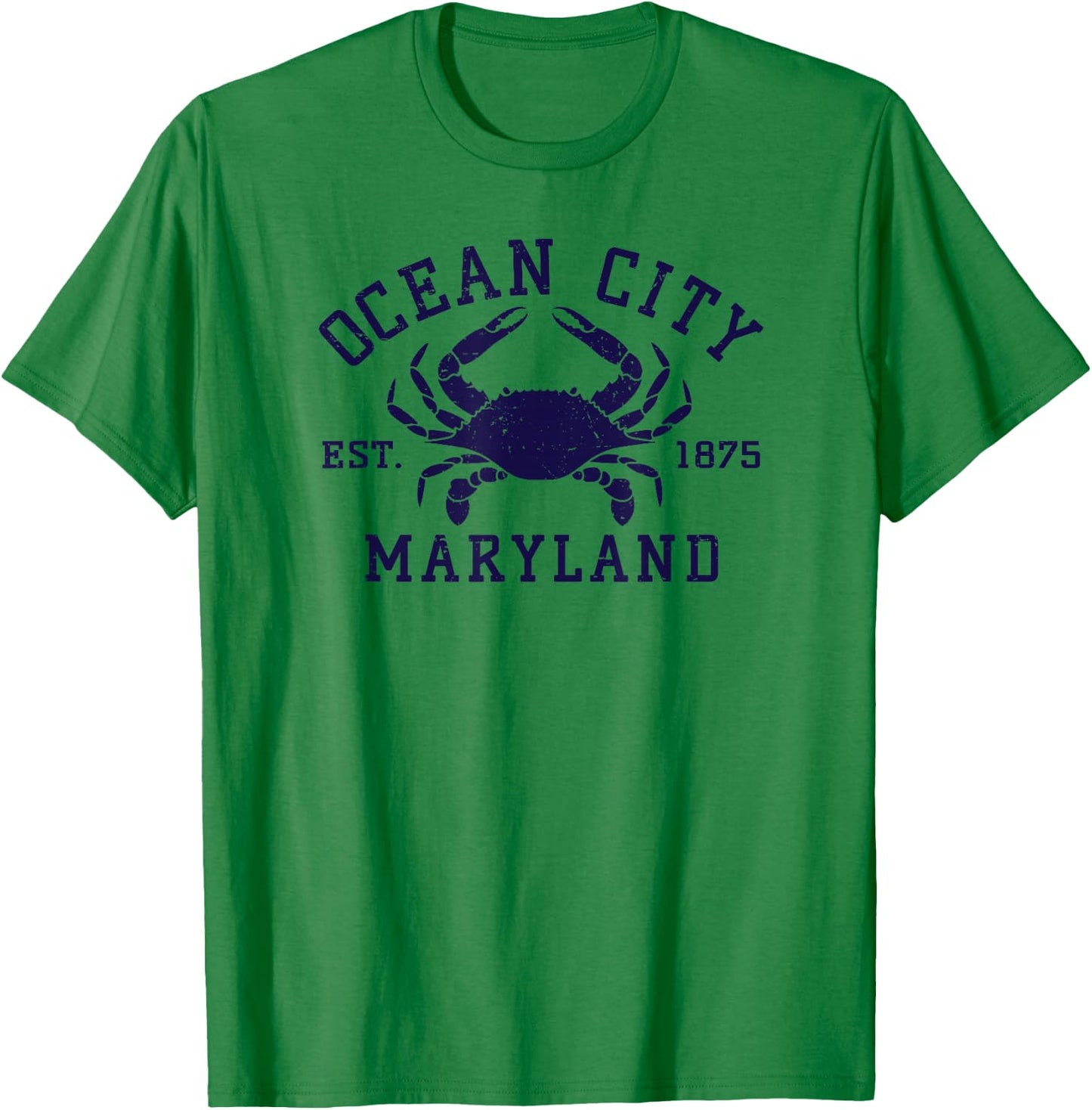 Ocean City Maryland Crab Souvenir Retro Throwback Men Women T-Shirt - T-Shirt | Irish Green