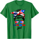 Half Cuban And Puerto Rican Rico Cuba Flag Cubarican Girl T-Shirt - T-Shirt | Irish Green
