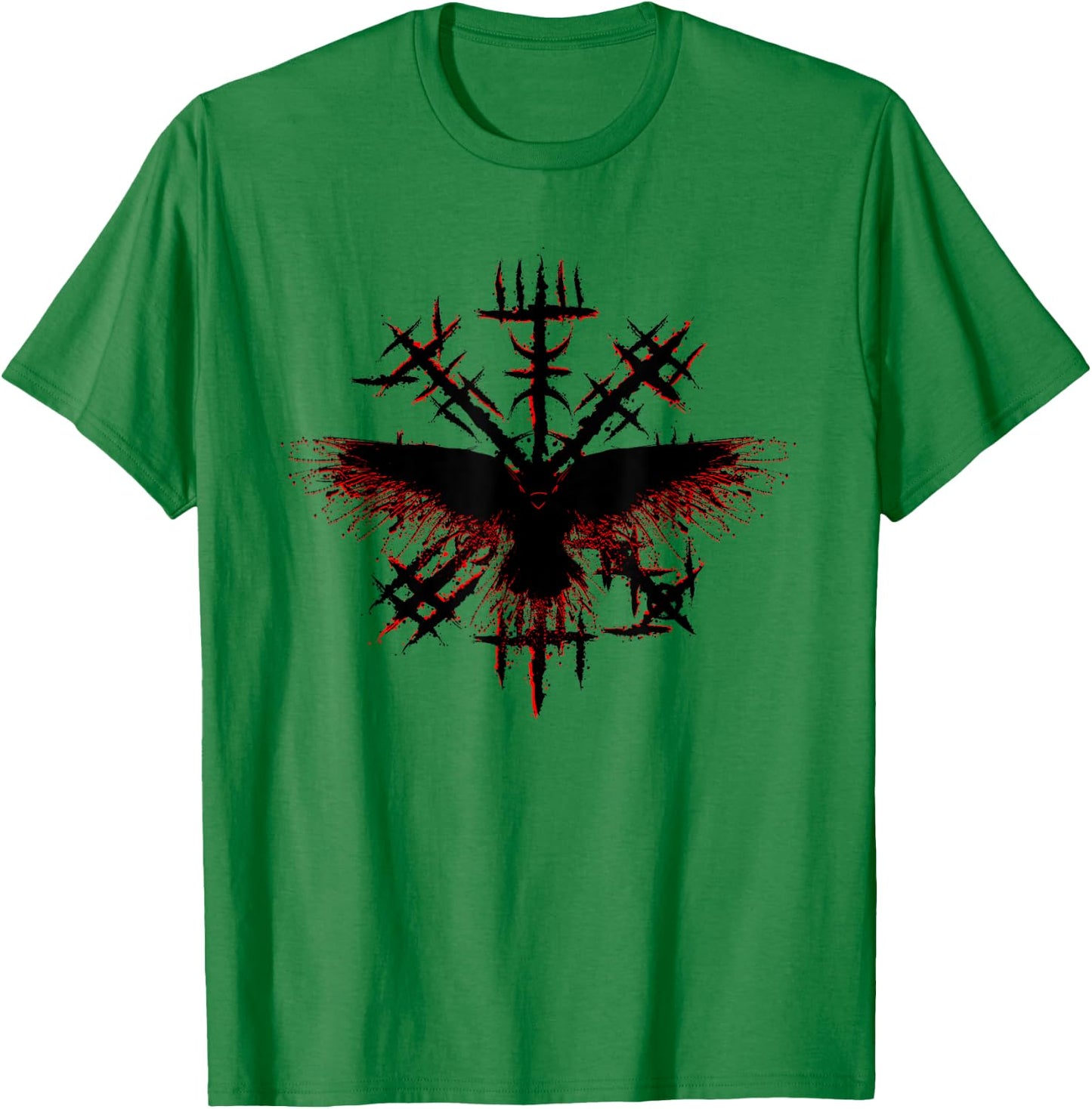 Blood Eagle / Blood Raven Norse Viking Rune T-Shirt - T-Shirt | Irish Green