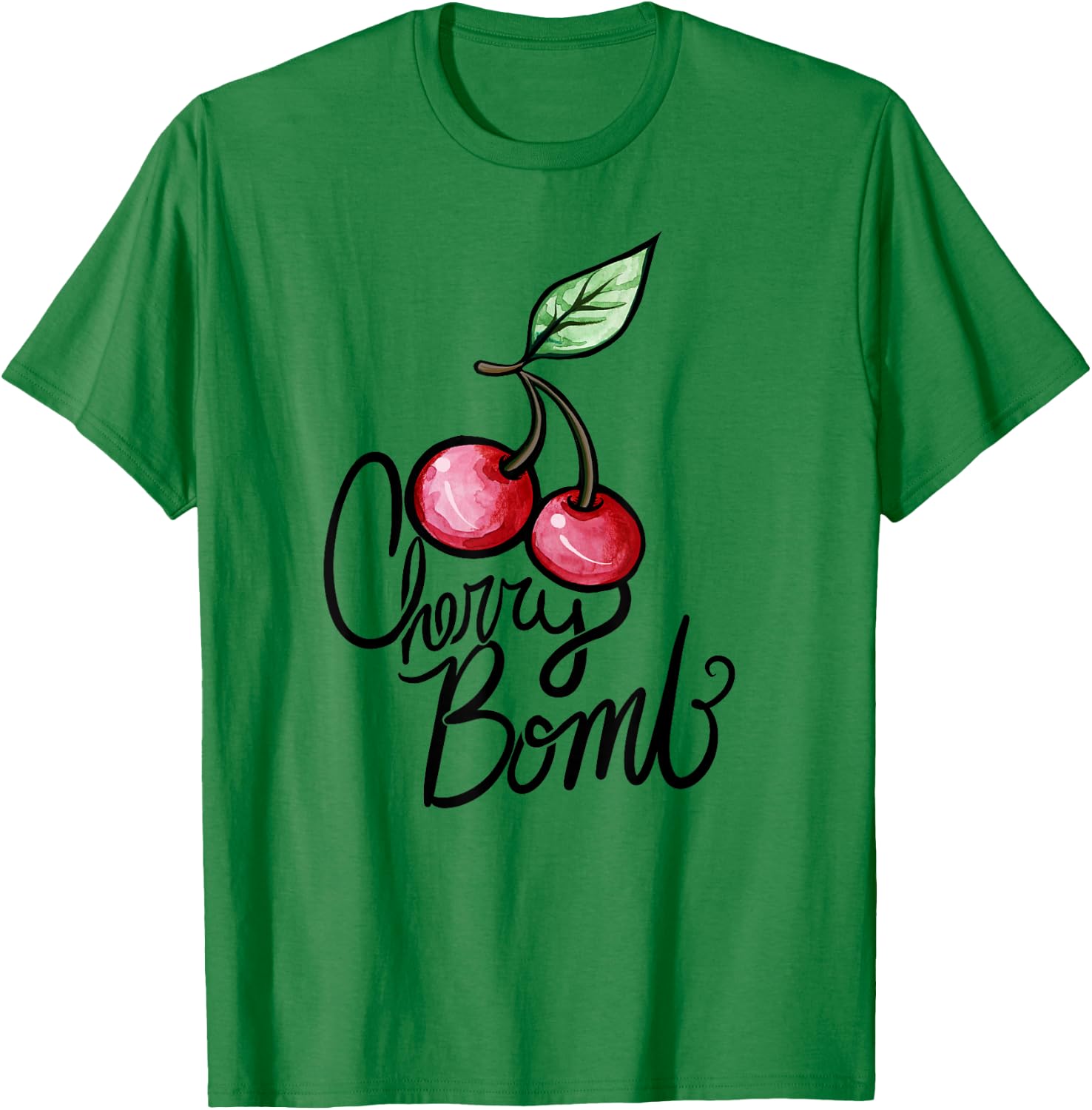 Cherry Bomb Cute Cherry T-Shirt - T-Shirt | Irish Green