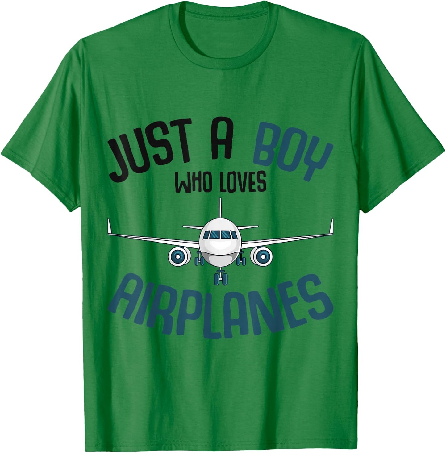 Just a Boy who loves Airplanes Plane Pilot Kids Toddler T-Shirt - T-Shirt | Irish Green