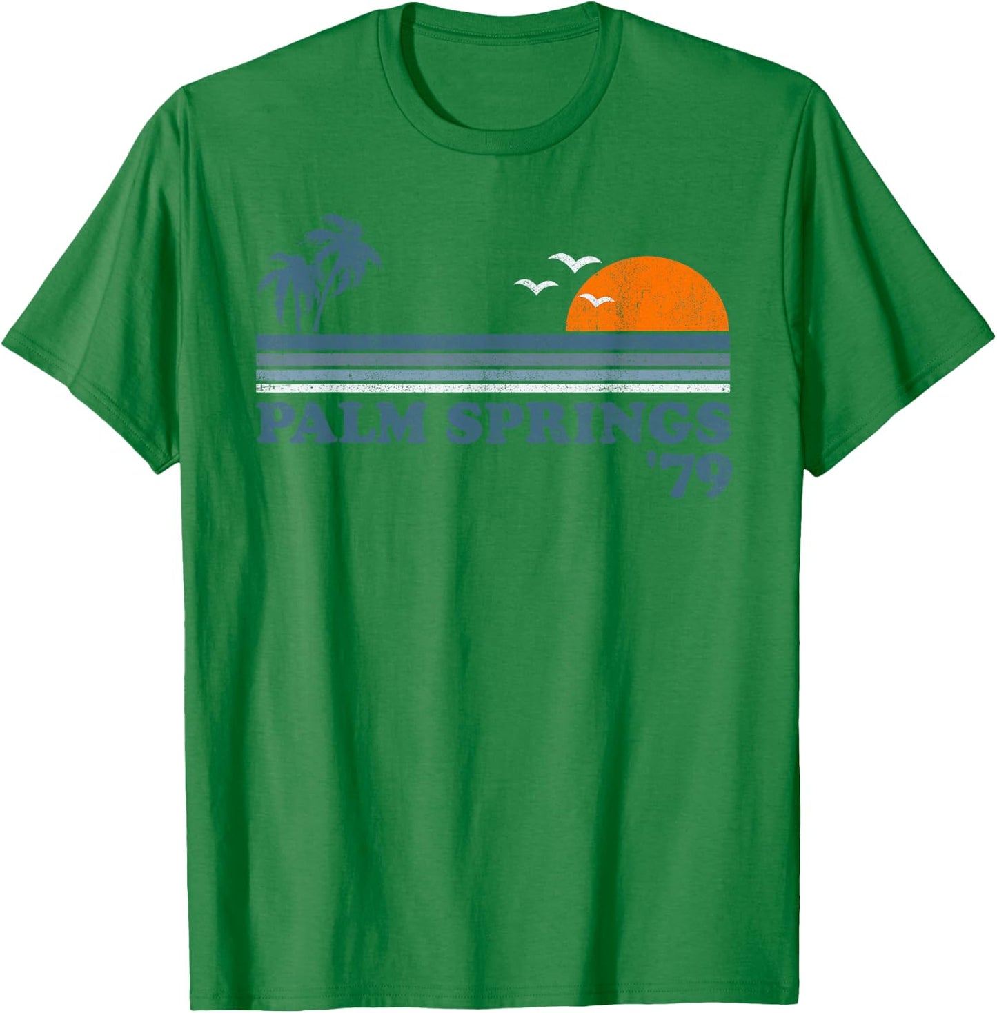 Vintage Palm Springs Beach California Retro Surfing 70s Gift T-Shirt - T-Shirt | Irish Green