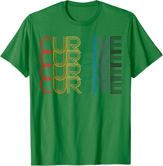 Cursive - Rainbow T-Shirt - T-Shirt | Irish Green